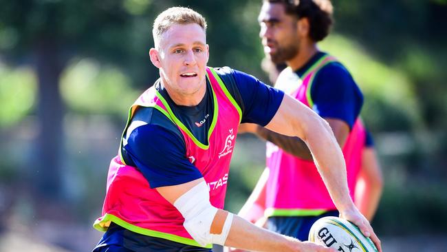 The Qantas Wallabies train at Wests Bulldogs Rugby Union Club, Brisbane. Reece Hodge. Photo: Rugby AU Media/Stuart Walmsley