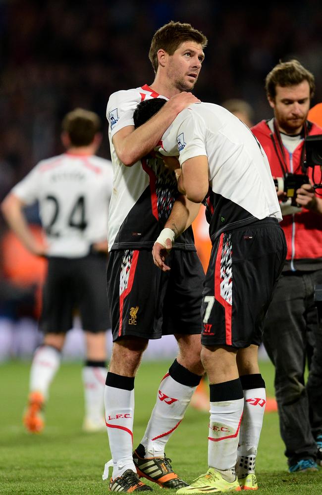 Two heartbroken footballers.