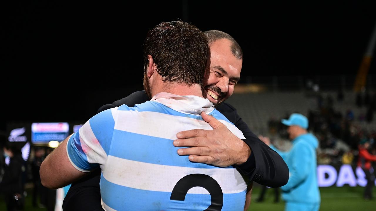 Former Wallabies coach Michael Cheika has led Argentina to their first win against the All Blacks on New Zealand soil.  Photo: AFP