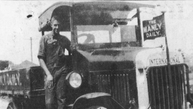 Charles Goodman with the Manly Daily delivery truck in 1925. Charles Goodman