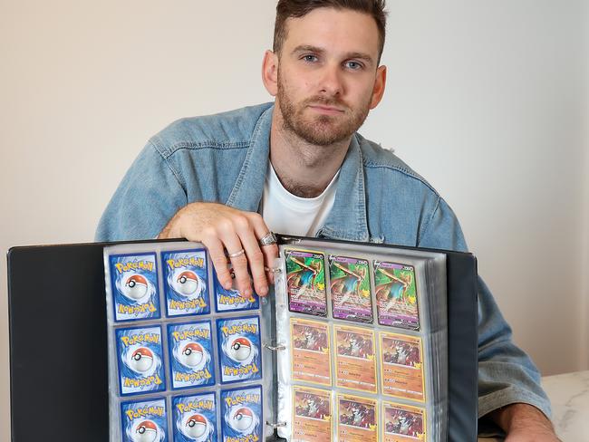 Mr Weston is an avid Pokemon card collector. Picture: Ian Currie