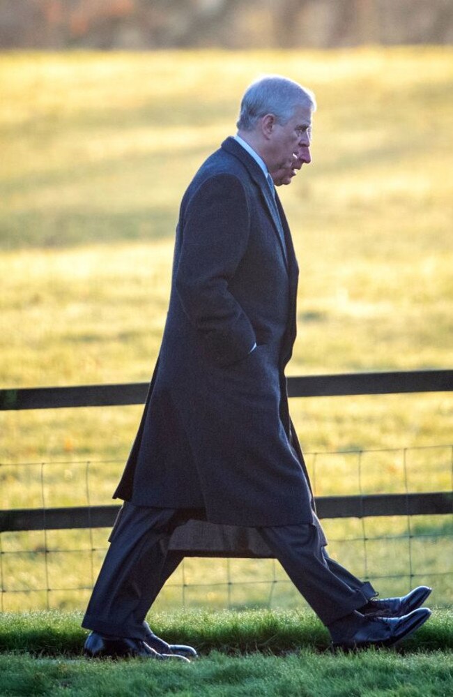 Prince Andrew attended the church service with his brother Charles in a show of solidarity. Picture: Press Association