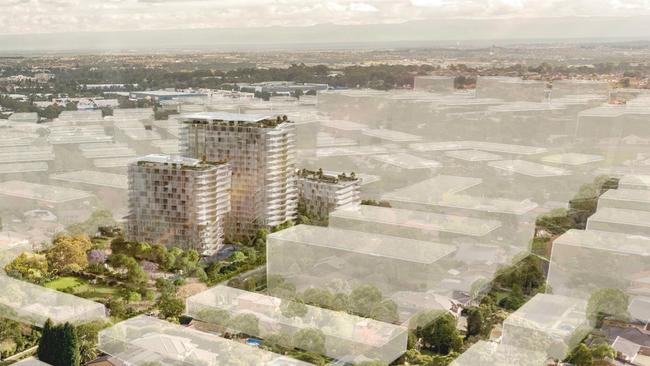 An artist’s impression of Chapman Gardens at 16-26 Chapman Ave, Castle Hill which has been scrapped.