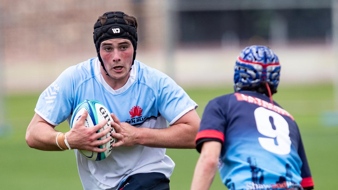 Toby Brial in the National U16 round three match between teenagers from the NSW Waratahs Gen Blue program and Melbourne Rebels at Daceyville last year.