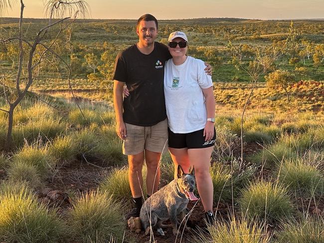 Canteen Creek teacher Skye Cossich (pictured with partner Kyle and dog Winnie)  participated in the Department of Education's graduate teacher pilot program.