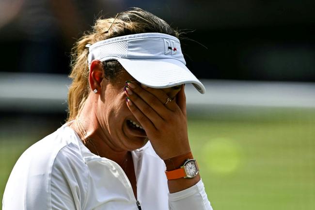 Croatia's Donna Vekic broke down in tears at Wimbledon