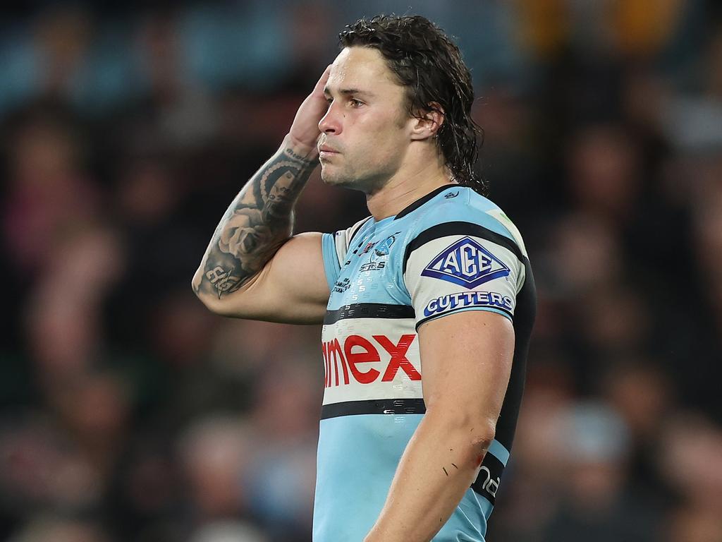 Nicho Hynes believes the Sharks are on the cusp of a premiership win and has called on his 12 off-contract teammates to stay with the club. Picture: Getty Images