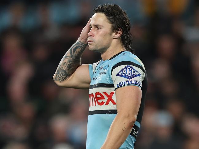 Nicho Hynes believes the Sharks are on the cusp of a premiership win and has called on his 12 off-contract teammates to stay with the club. Picture: Getty Images