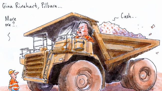 Gina Rinehart set to shell out millions in bonus payments at her Roy Hill mine. Picture: Rod Clement.