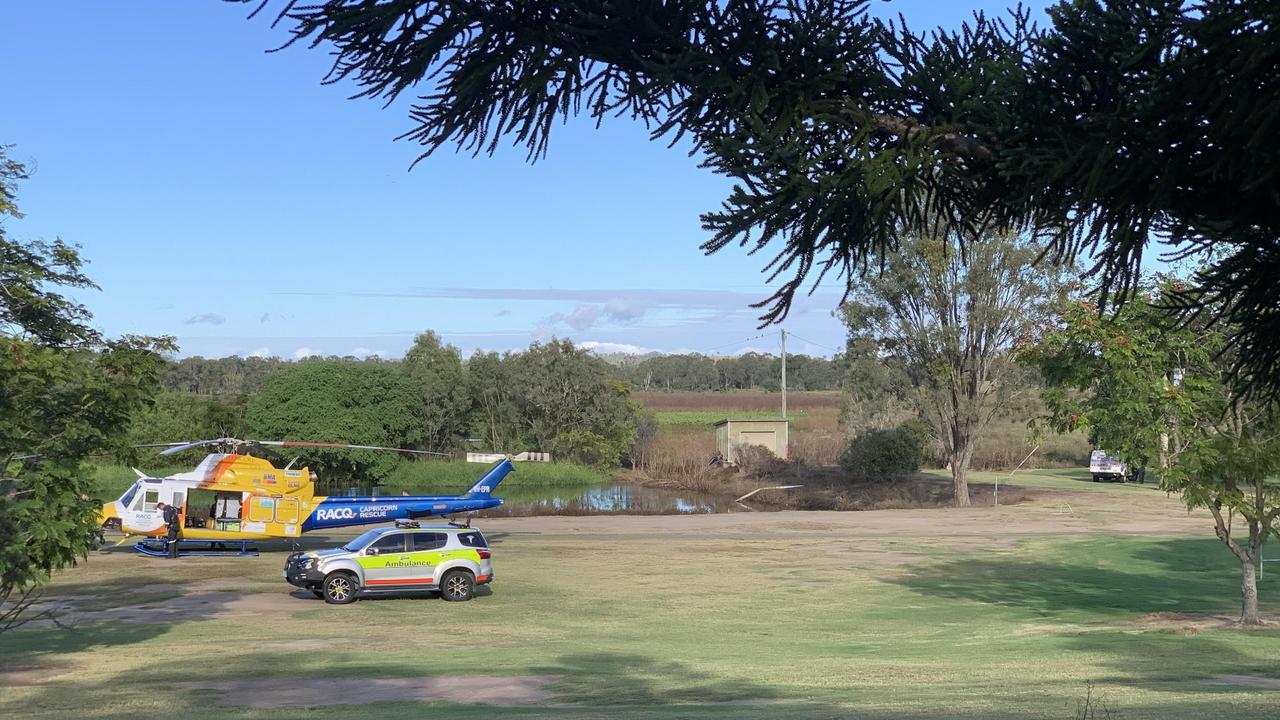 Police, ambulance and a rescue helicopter at the golf course where the body of Tash Black, 40, formerly Natasha Ryan, was found.