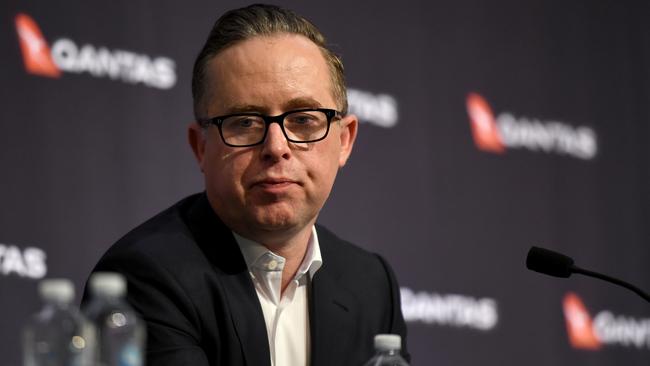 Qantas CEO Alan Joyce has revealed international travellers will have to provide proof of vaccination when overseas flights eventually resume. Picture: Bianca De Marchi/AAP