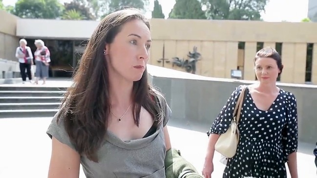 SUE NEILL-FRASER'S DAUGHTER SARAH BOWLES TALKS OUTSIDE THE SUPREME COURT OF TASMANIA