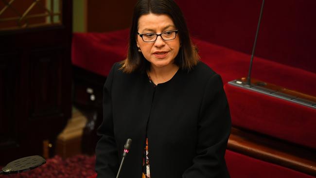 Victorian Health Minister Jenny Mikakosin the Legislative Council at the Victorian state parliament. Picture: AAP.