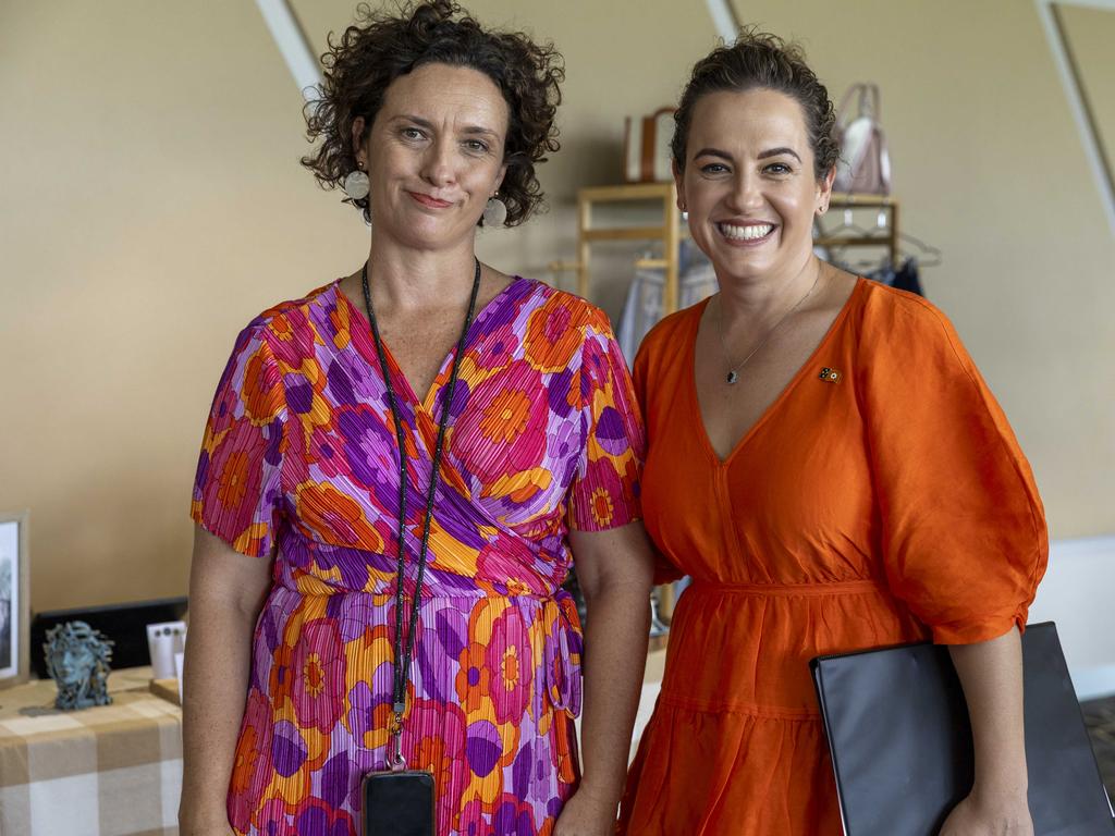 <p>Brigitte Brown and Lia Finocchiaro Chief Minister of the Northern Territory at the Northern Territory Cattlemen's Association Ladies lunch in Darwin Turf Club. Picture: Pema Tamang Pakhrin</p>