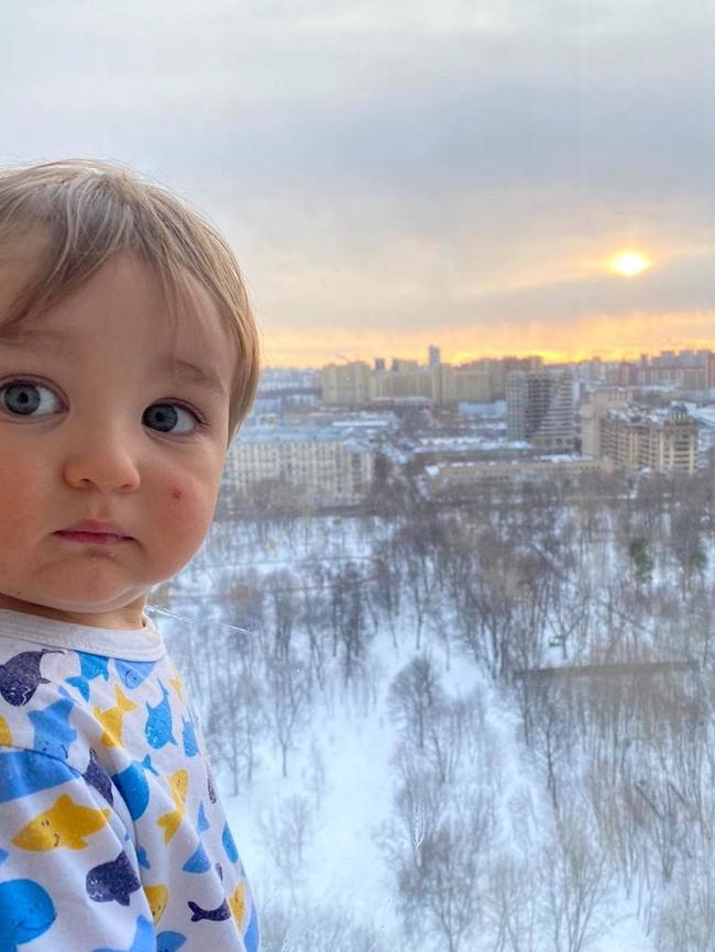 At 18 months old, Iggy can’t understand why he no longer gets to play in Moscow’s snow.