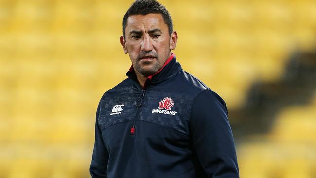 WELLINGTON, NEW ZEALAND - APRIL 07:  Coach Daryl Gibson of the Waratahs looks on during the round seven Super Rugby match between the Hurricanes and the Waratahs at Westpac Stadium on April 7, 2017 in Wellington, New Zealand.  (Photo by Hagen Hopkins/Getty Images)