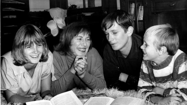 Author Charmian Clift whith her children Shayne (16), Martin (17) and Jason (8) in 1964.