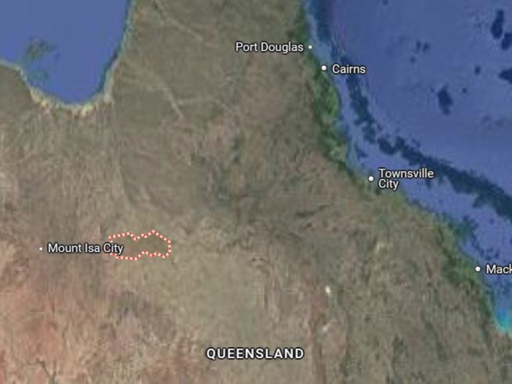 The town is located 280km east of Mount Isa. Picture: Google Maps