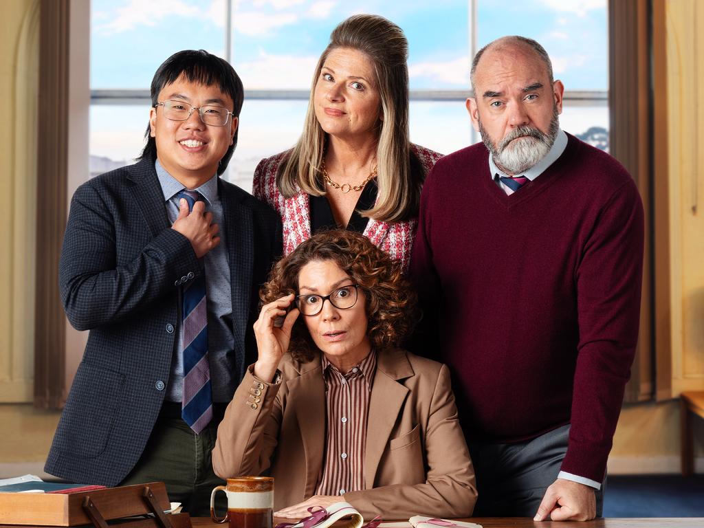 Aaron Chen, Julia Zemiro, Marty Sheargold and Kitty Flanagan in Fisk.