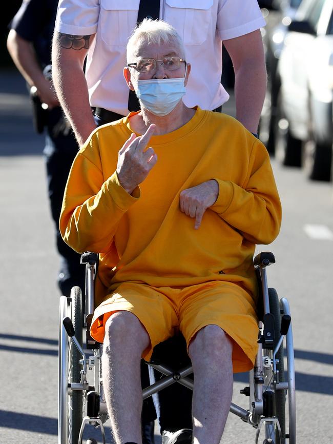 Mark Peter Adams during a jury scene visit in Ward Street, North Adelaide on Tuesday. Picture: NCA NewsWire / Kelly Barnes