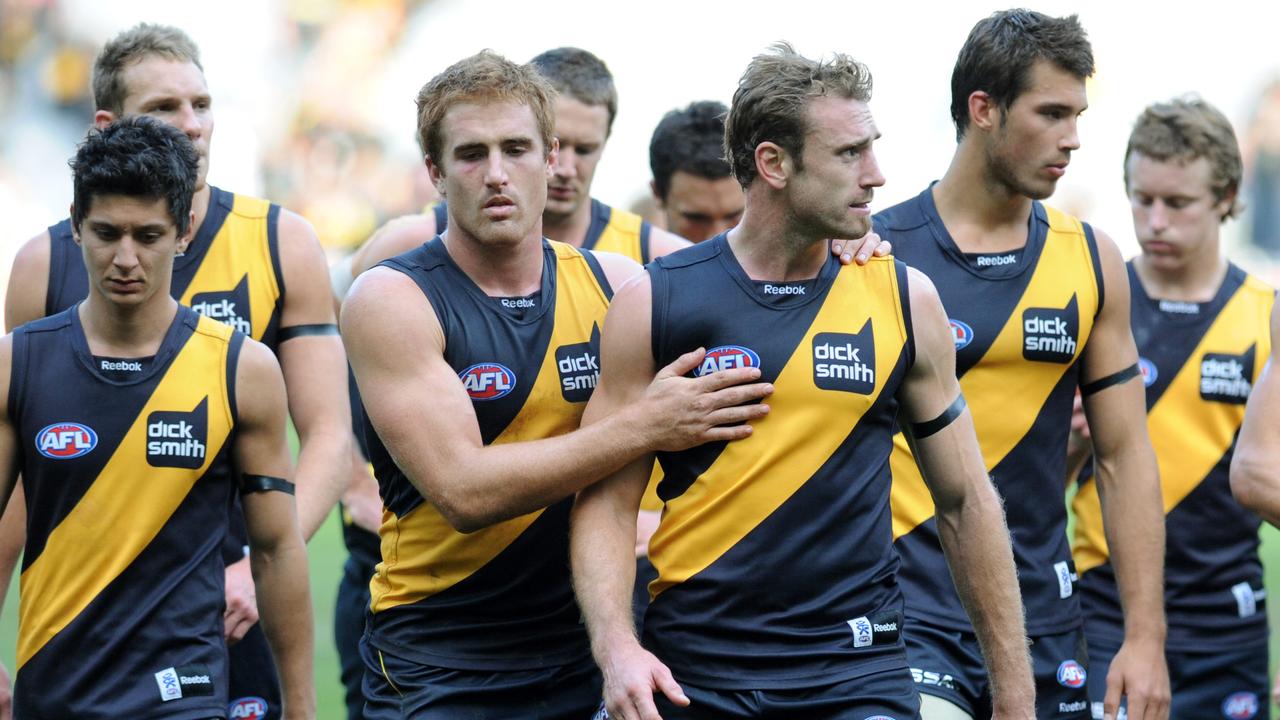 Daniel Jackson consoles Shane Tuck after a game.