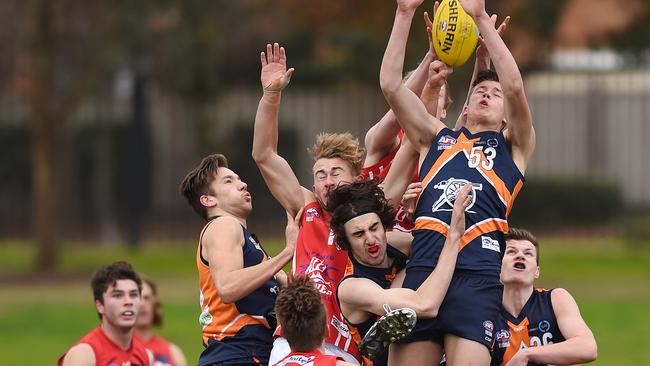 Mitchell Lewis attempts a mark in the TAC Cup. Picture: David Smith