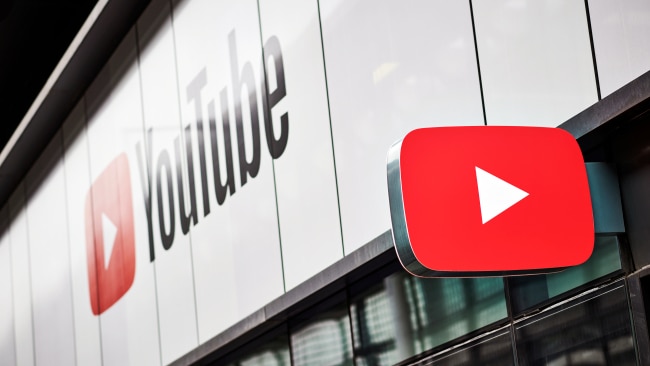 The YouTube logo outside one of the social media giant's offices. (Photo by Olly Curtis/Future via Getty Images)