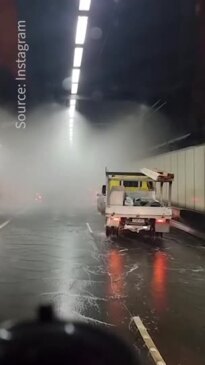 WATCH: Sprinkler incident in M5 tunnel