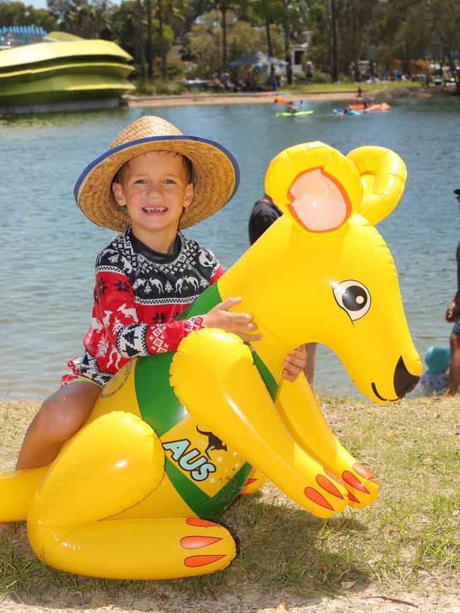 Boston Phelps, 6, from Bonogin at Evandale Lakes. Picture: Glenn Hampson.