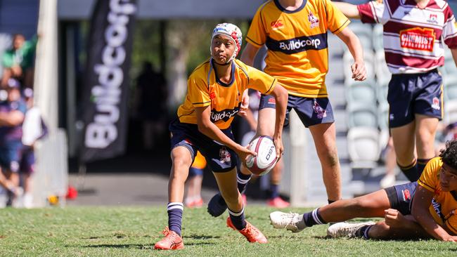 Buildcorp Emerging Reds Cup day one action between South East Queensland's Under-15s and Brisbane White Under-15s. Picture credit: QRU Media/ Erick Lucero.