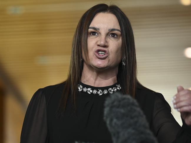 CANBERRA, AUSTRALIA, NewsWire Photos. FEBRUARY 8, 2024: Senator Jacqui Lambie holds a press conference at Parliament House in Canberra. Picture: NCA NewsWire / Martin Ollman