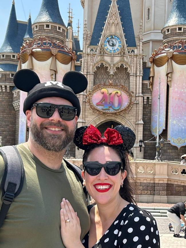 Cristina Tridente and her fiance Petar Filipovic got engaged at Disneyland Japan in 2023. Picture: Supplied