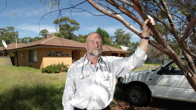 Dudded ... Dr Rick Newton could nearly double his government rural practice incentive payments if he moved his surgery across the railway line. Picture News Corp Australia