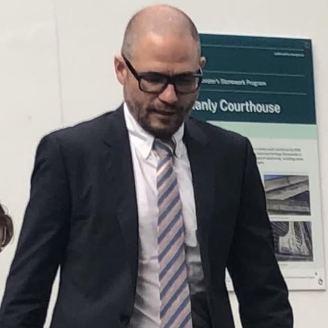 Matthew Alan Poulter, 43, of Mona Vale, leaving Manly Local Court on Wednesday. He has to complete 100 hours of community service as part of his sentence. Picture: Manly Daily