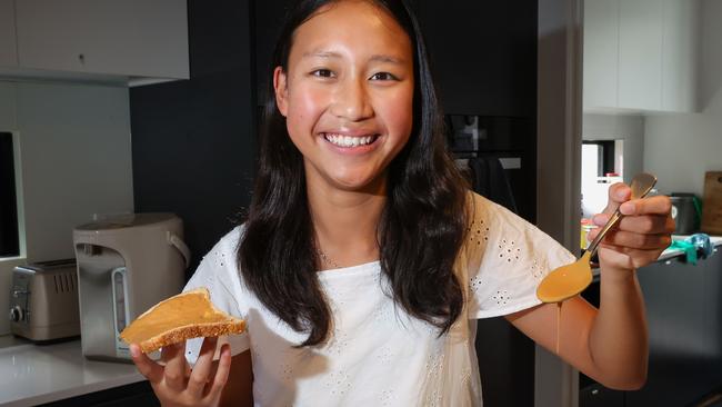 Stella Ng, who has beat her peanut allergy. Picture: Brendan Beckett