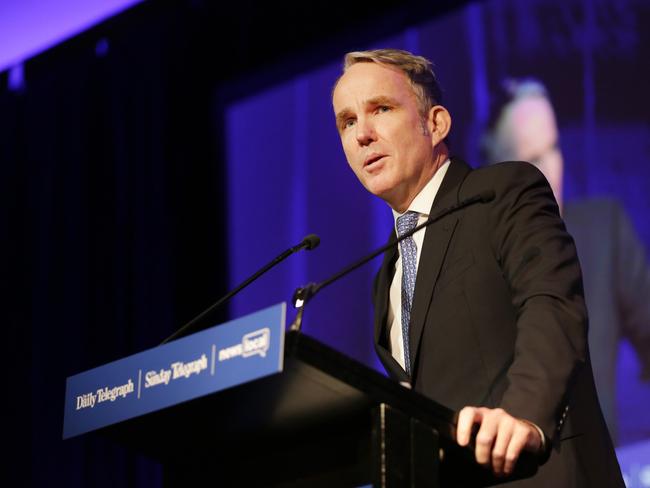 The Daily Telegraph’s Editor Chris Dore delivers his speech. Picture: Christian Gilles