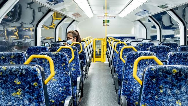 All these empty seats on so-called “ghost trains” are what Transport Minister David Elliott is trying to avoid. Picture: Monique Harmer