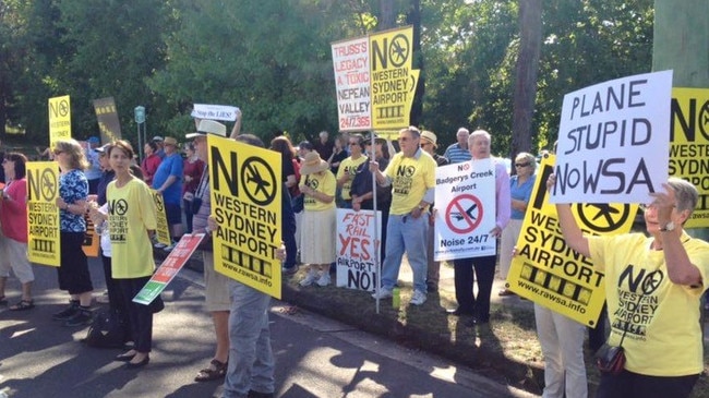 Members of RAWSA Residents Against Western Sydney Airport at a recent rally. Picture: Supplied