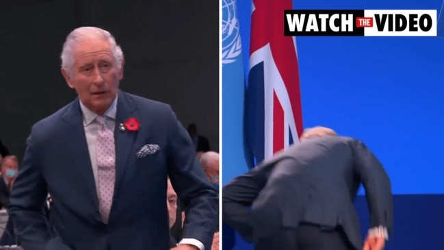 Prince Charles stumbles on stairs before COP26 speech