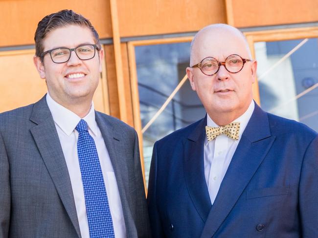 City of Ryde Mayor Jerome Laxale and Macquarie University Vice-Chancellor Professor Bruce Dowton at Macquarie University. Picture: Supplied