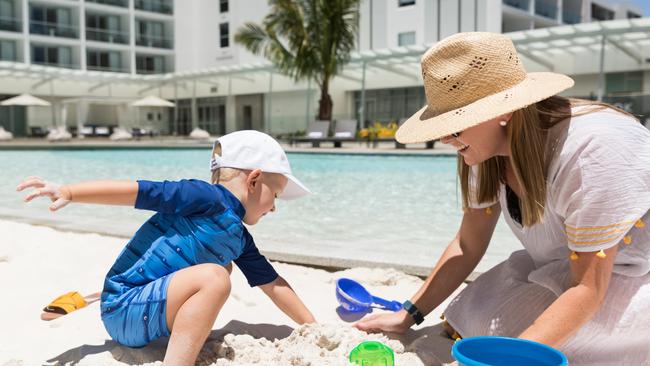 The pool features a sand bank perfect for kids’ castle-building dreams. PICTURE: SUPPLIED