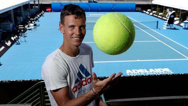 Czech Republic’s Tomas Berdych at Memorial Drive for the World Tennis Challenge earlier this year.