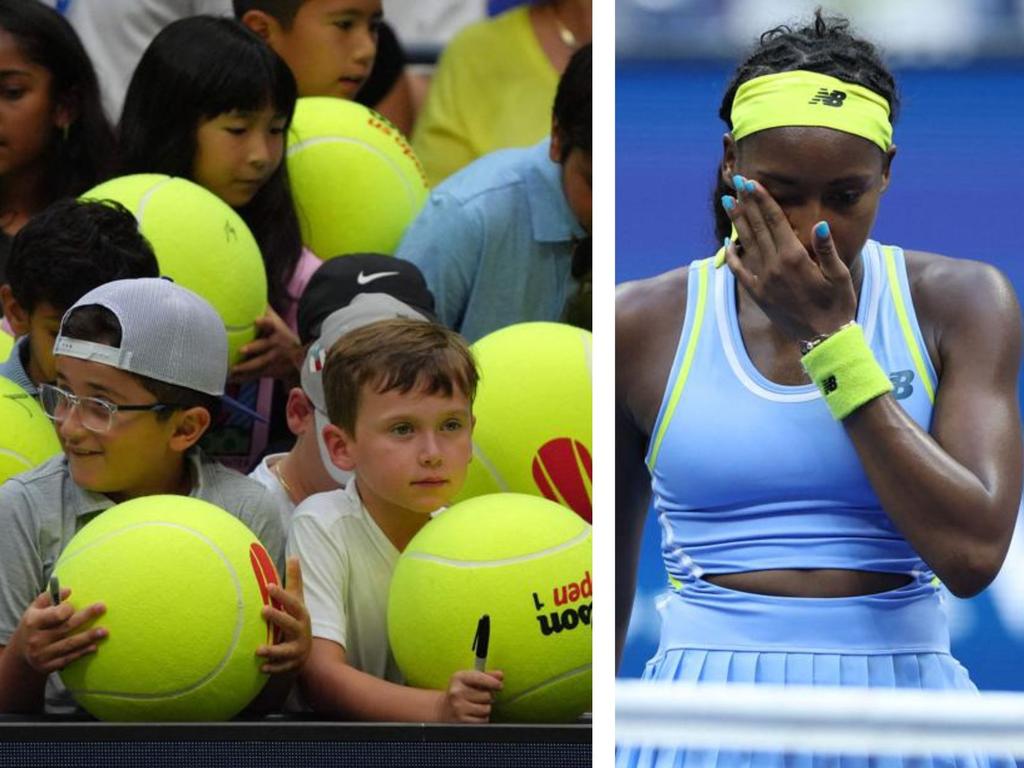 The kids were the last thing Coco Gauff wanted to see. Photo: AFP