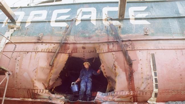 The Rainbow Warrior in 1985. Picture: AFP