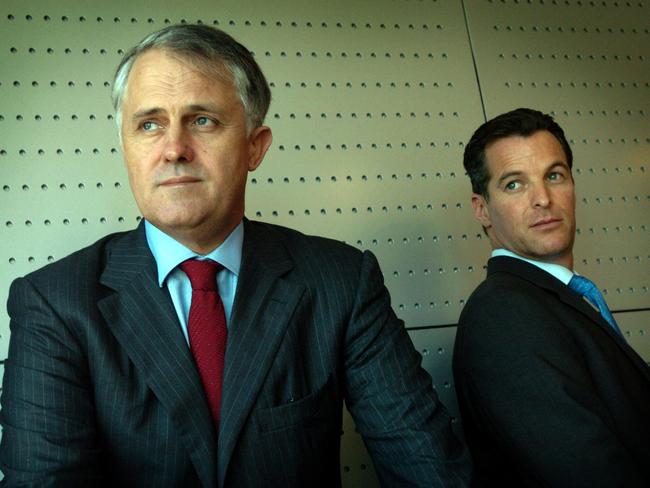 Flashback: Pengana Capital chairman Malcolm Turnbull with CEO Russell Pillemer in 2004. Pic Alan Pryke.