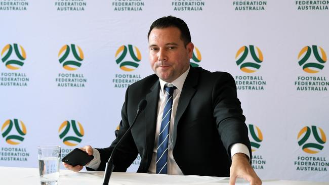 Football Federation Australia (FFA) Chief Executive Officer James Johnson is keen to get the A-League playing as soon as possible. Picture: AAP Image/Joel Carrett