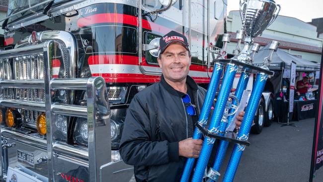 Andrew Salter of A&J Salter Oversize Transport & Pilot Service for their win of the Tiny Lollback Rig Of The Show with their Kenworth K200. Picture:  Adam Hourigan