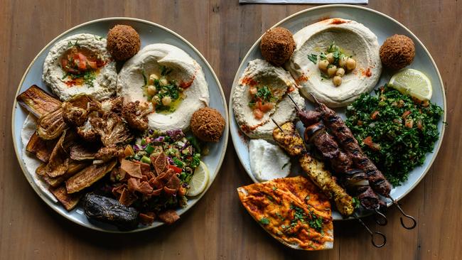 Generously-loaded plates at La Shish. Picture: Monique Harmer