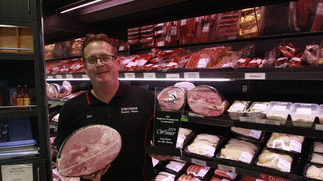 GOOD CUTS: Kawungan Quality Meats manager Dale Newberry supplies to Odyssey. He’s pictured here with his award-winning-wood-smoked bone-in leg ham.