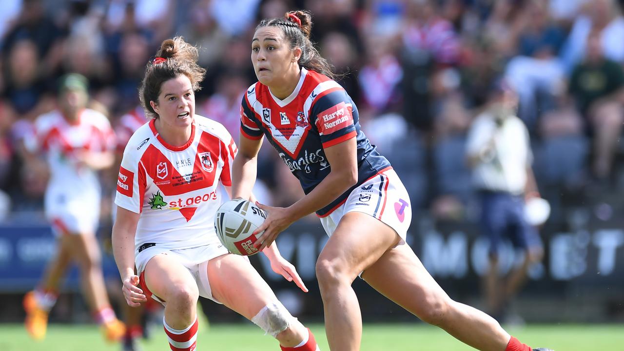 Corban Baxter tries to get the Roosters attack on the front foot.